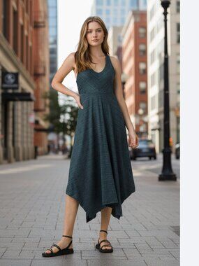 NWT prAna Saxon Dress Small  Green Striped